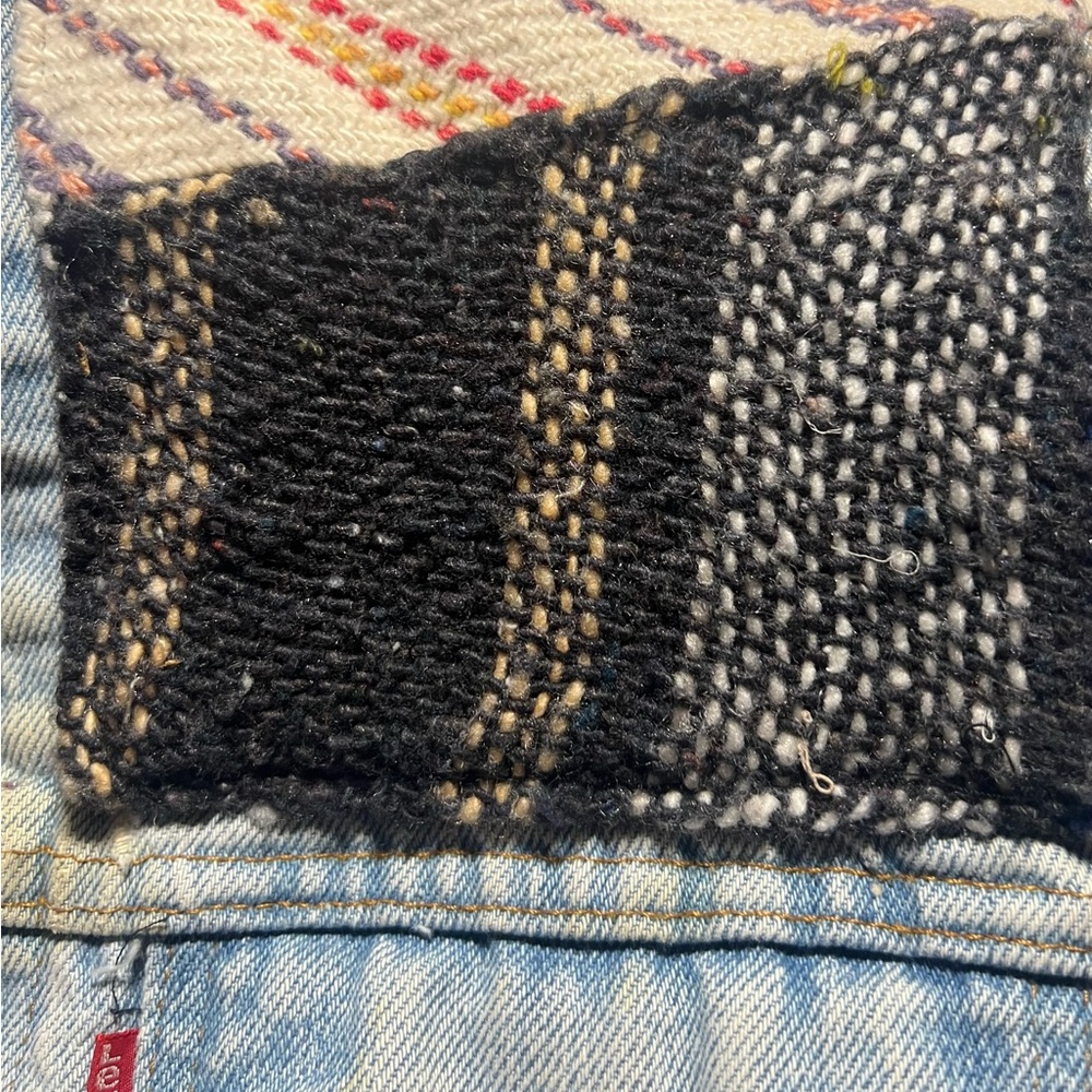 Levi's Multicolor Patchwork Jean Jacket L - image 15